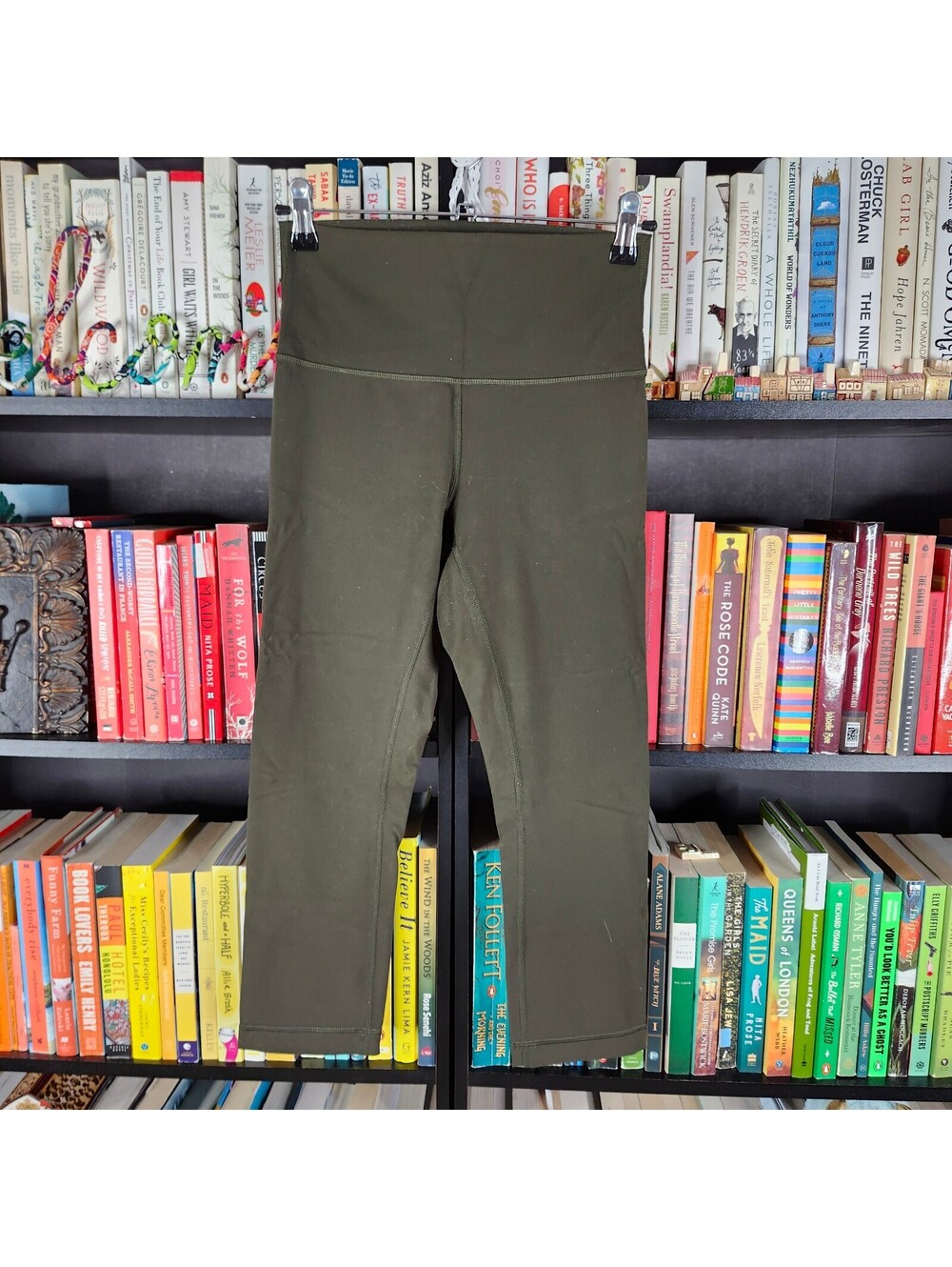 Lululemon Align High Rise Crop Leggings Olive Green Women's Size 6 Yoga